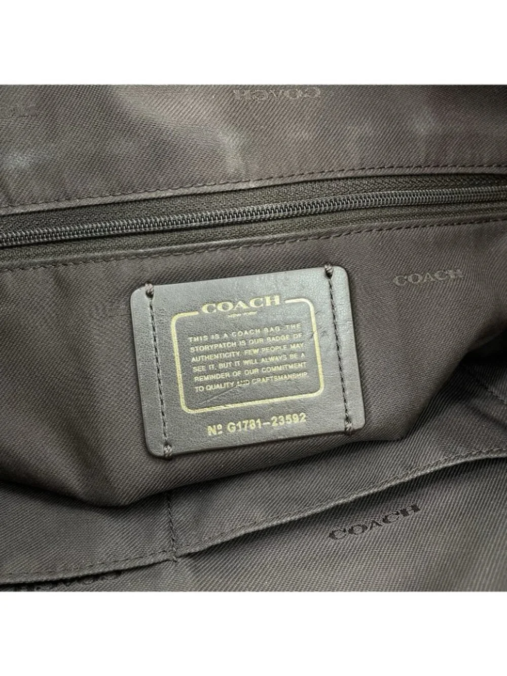 Coach Taylor Tote Shoulder Bag Zip Top Metallic Pebbled Leather Gold